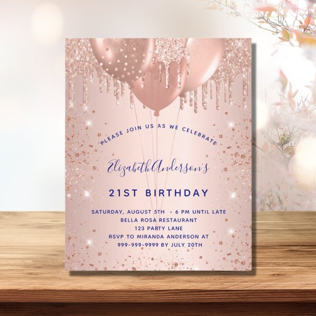 Papier Ballons bleu marine rose budget (Créateur téléchargé)