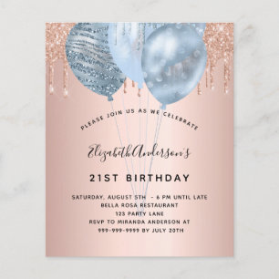 Papier Ballons bleus rose gold bon marché pour anniversai