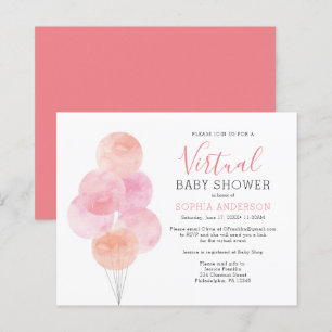 Papier Ballons d'aquarelle budget Invitation virtuel bébé