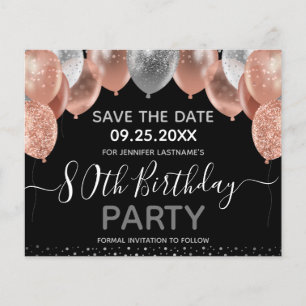 Papier Ballons de Parties scintillant rose 80e anniversai
