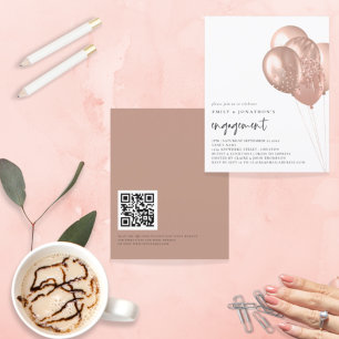 Papier Ballons d'or Rose budget Fiançailles de code QR