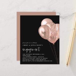 Papier Ballons Roses budgétaires Invitation Fiançailles n