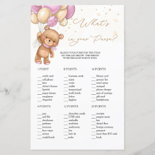 Papier Ballons roses Ours Teddy Ce qu'il y a dans votre s