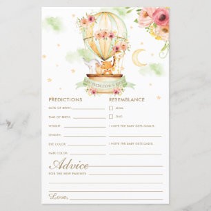 Papier Balloon à air chaud Animaux prédictions et conseil