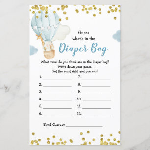 Papier Balloon à air chaud Guess What's In the Diaper Bag