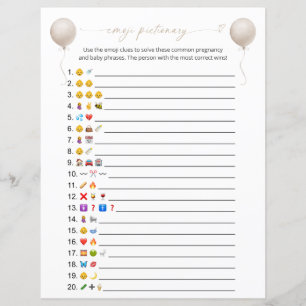 Papier Balloon Boho double face Emoji Pictionary Jeu
