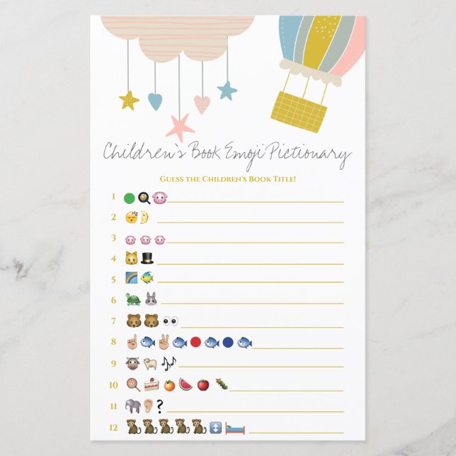 Papier Balloon Livre pour enfants Emoji Baby shower Jeu (Devant)