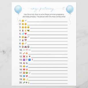 Papier Ballotte bleu double face Emoji Pictionary Jeu