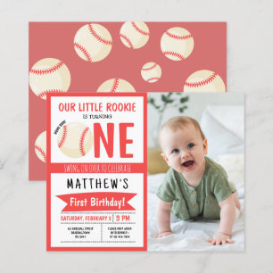 Papier Bande-Ruban de baseball Cute Budget Photo 1er anni