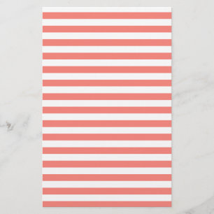 Papier Bandes minces - Blanc et Corail rose