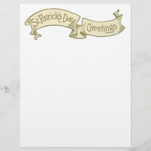 Papier Bannière dorée de vœux de la Saint-Patrick vintage
