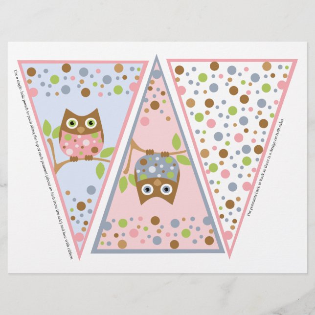 Papier Bannière Little Owls (Devant)