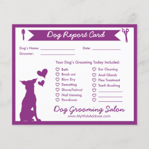 Papier Bannière violette Silhouette Chien Grooming