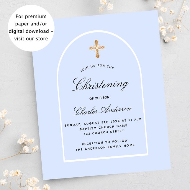 Papier Baptême budget bébé garçon arche bleu clair (Créateur téléchargé)