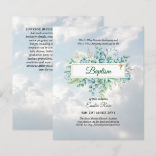 Papier Baptême BUDGÉTAIRE Bautizo Bautismo Invitations VE