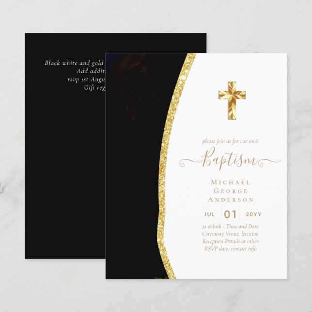Papier Baptême BUDGÉTAIRE Christening Communion INVITATIO (Devant / Derrière)