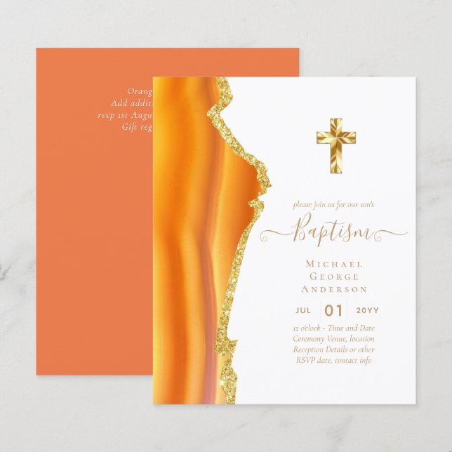 Papier Baptême BUDGÉTAIRE Christening Communion INVITATIO (Devant / Derrière)