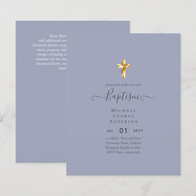 Papier Baptême BUDGÉTAIRE Christening Communion INVITATIO (Devant / Derrière)
