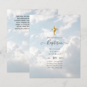 Papier Baptême BUDGÉTAIRE Christening Communion INVITATIO