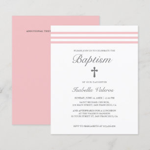 Papier BAPTISME Élégant pastel rayé Pink Cross Budget