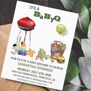 Papier Barbecue pour Baby Shower Aquarelle