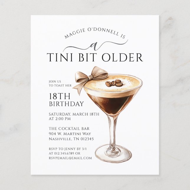 Papier BARGAIN A Tini Bit Ancien Martini 18e anniversaire (Devant)
