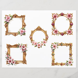 Papier Baroque Floral Frame Scrapbook Paper Cutouts