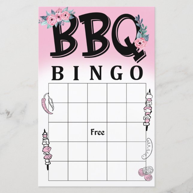 Papier BBQ jeu de bingo (Devant)