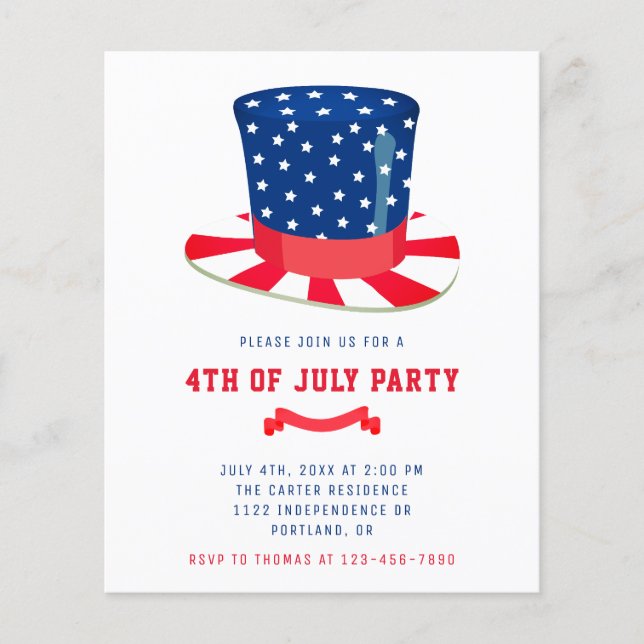 Papier BBQ Patriotique Budget 4 juillet Parti (Devant)