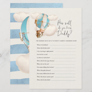 Papier Bear Baby shower Game - Comme vous connaissez bien