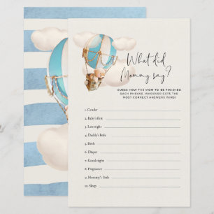Papier Bear Baby shower Game - Qu'a dit maman?