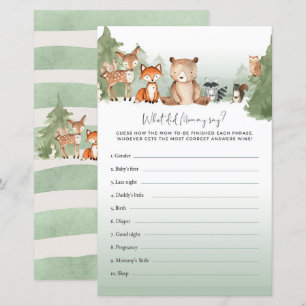 Papier Bear Baby shower Game Qu'Est-Ce Que Maman A Dit ?