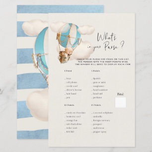 Papier Bear Baby shower Game - What's In Your Purse?