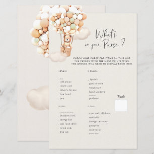 Papier Bear Baby shower Game - What's In Your Purse?
