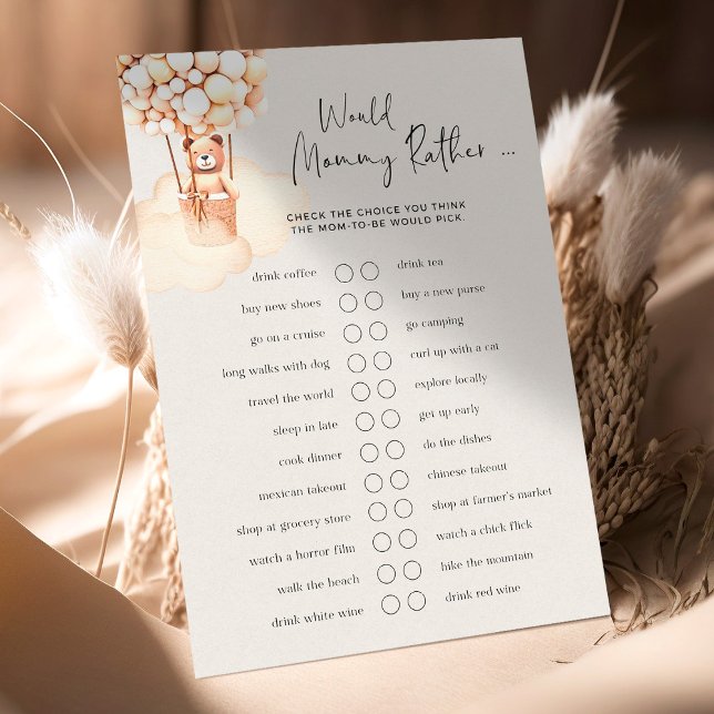 Papier Bear Baby shower Jeu Plutôt Maman (Créateur téléchargé)