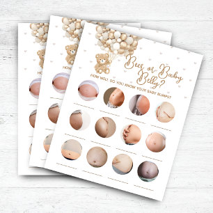 Papier Bear Balloon Baby shower Bière ou Baby Belly Jeu