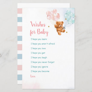 Papier Bear Rose et Blue Gold Star Waches pour bébé