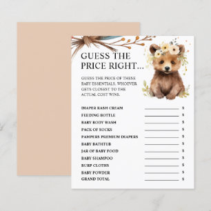 Papier Bear Woodland   Devinez Le Baby shower Prix Juste