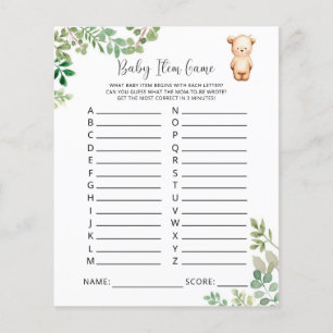 Papier Bearly Baby Item Jeu. Jeu baby shower