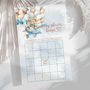 Papier Bearly Wait Blue Balloons Baby shower Bingo Jeu