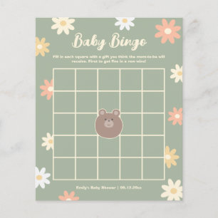 Papier Beary Cute Teddy Bear Boy Baby shower Bingo Jeu