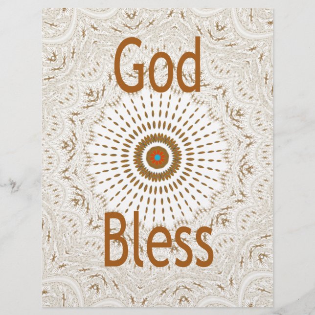 Papier Beau Beige Extraordinaire Dieu Bless Texte géométr (Devant)
