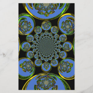Papier Beau cool royal bleu noir kaléidoscope art