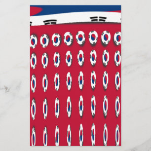 Papier Beau Minuscule Drapeau Coréen Design Une Base Roug