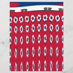 Papier Beau Minuscule Drapeau Coréen Design Une Base Roug