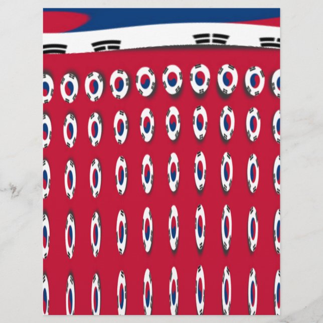 Papier Beau Minuscule Drapeau Coréen Design Une Base Roug (Devant)