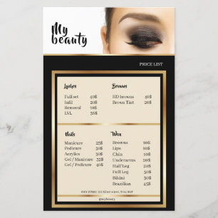 Papier Beauty Salon Black & Golden Frame Tarifs