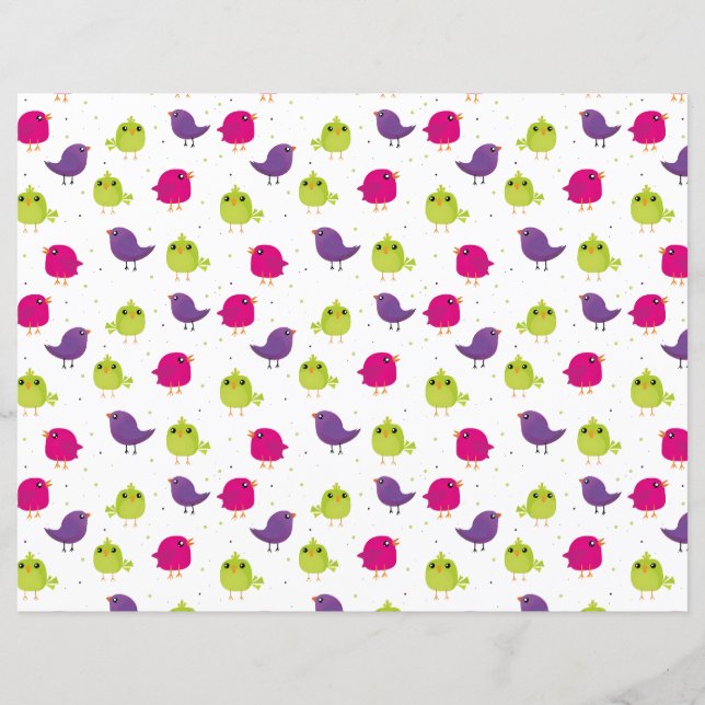 Papier Beaux oiseaux colorés (Devant)
