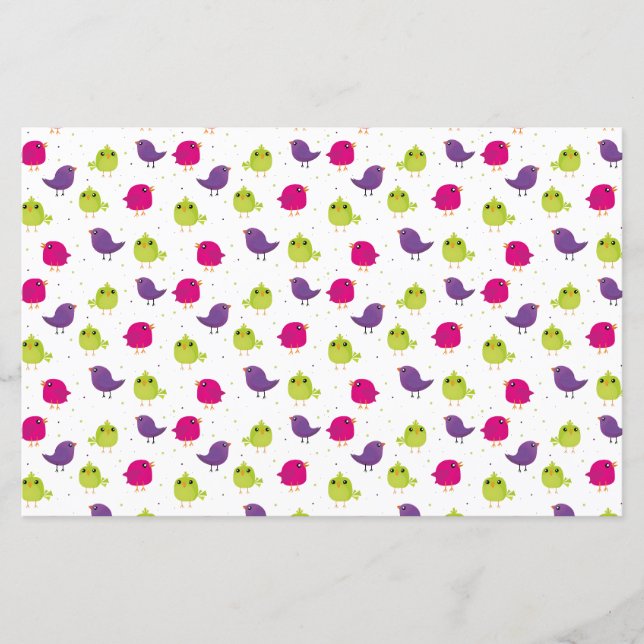 Papier Beaux oiseaux colorés (Devant)