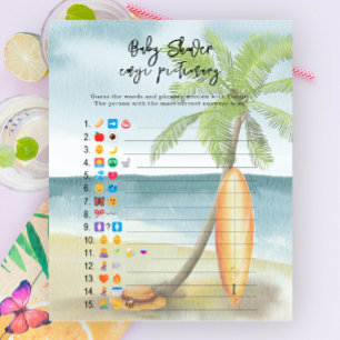 Papier Bébé à bord - Jeu d'images Emoji Baby Shower